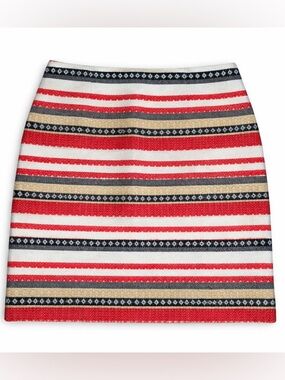 NWOT LOFT Costa Jacquard Stripe Shift Skirt